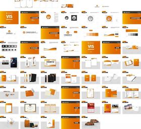 VI橙色系品牌视觉设计素材