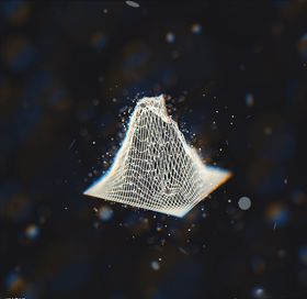 C4D模型线条线性山体晶格