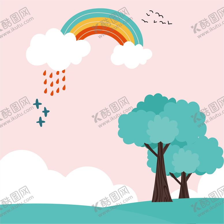 编号：21732301260234227865【酷图网】源文件下载-彩虹  大树