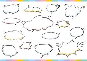 多样手绘对话气泡集合