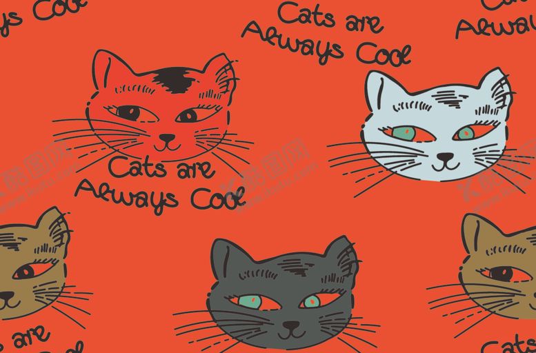 编号：96065710211107417111【酷图网】源文件下载-卡通猫咪