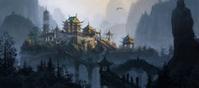 大气仙侠魔幻场景插画