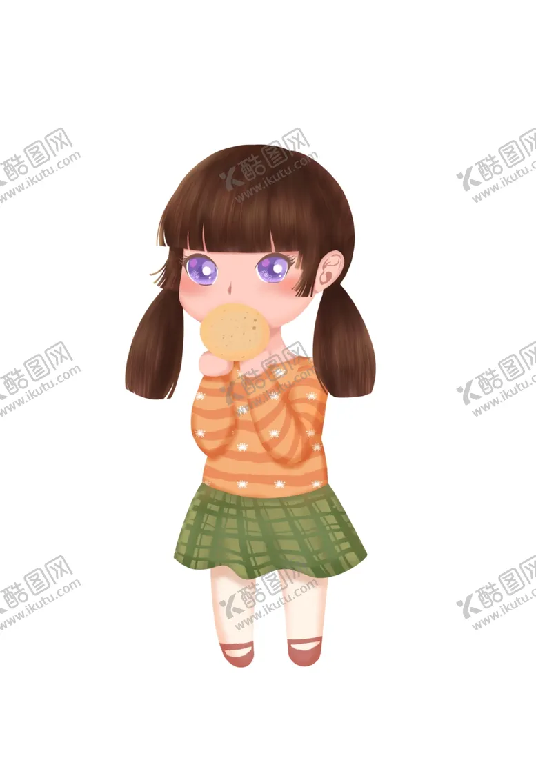 编号：71568706270000491059【酷图网】源文件下载-吃饼干女孩