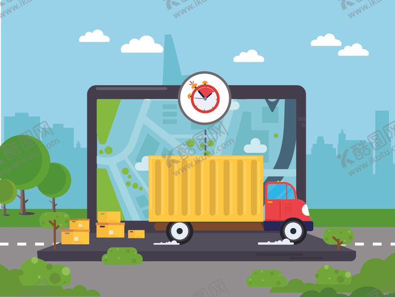 编号：59751310151848447100【酷图网】源文件下载-交通运输主题插画