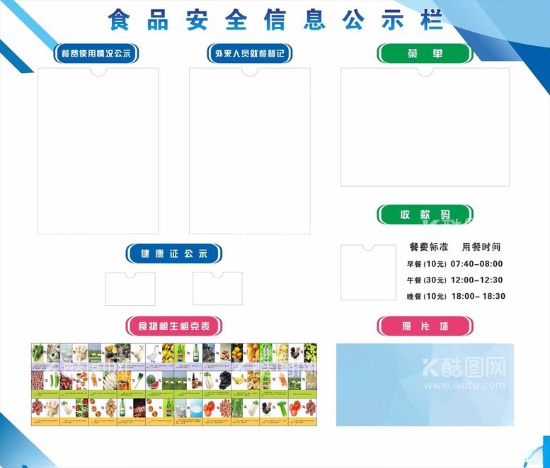 编号：59307312180515068731【酷图网】源文件下载-食品安全信息公示栏