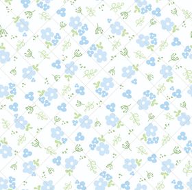 清新蓝花绿叶花卉图案