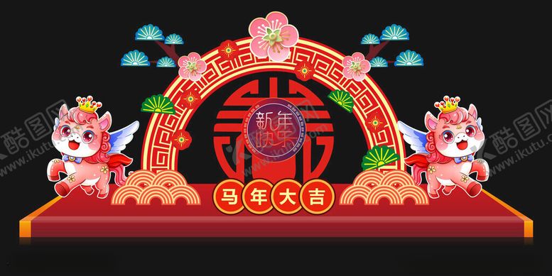 编号：30483504271129418188【酷图网】源文件下载-喜庆春节门楼装饰造型