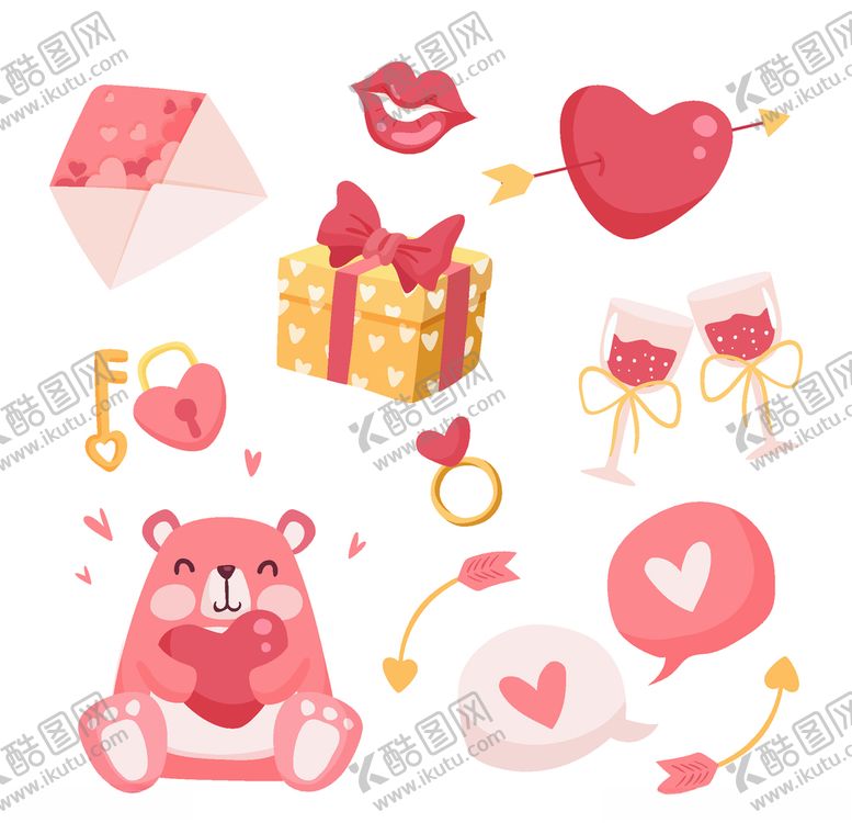 编号：97743105090109243711【酷图网】源文件下载-浪漫情人节元素