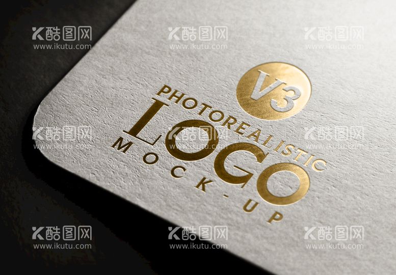 编号：87124610011129480296【酷图网】源文件下载-纸纹上金色凹凸肌理logo样机