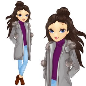 卡通中国女孩png透明