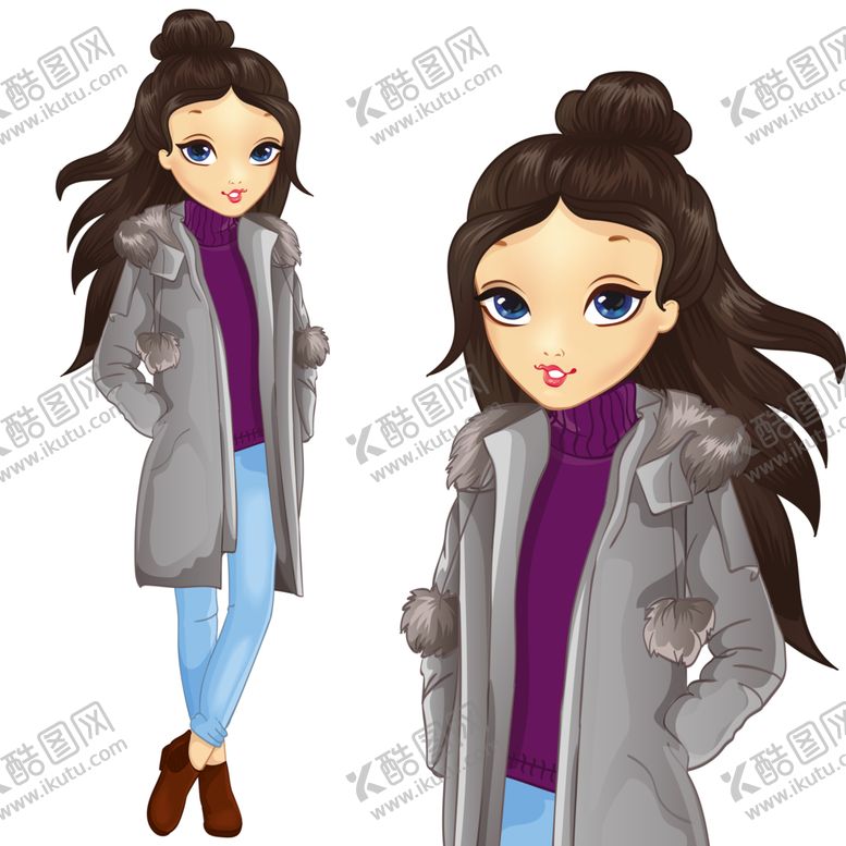 编号：60840710312219412146【酷图网】源文件下载-卡通中国女孩png透明