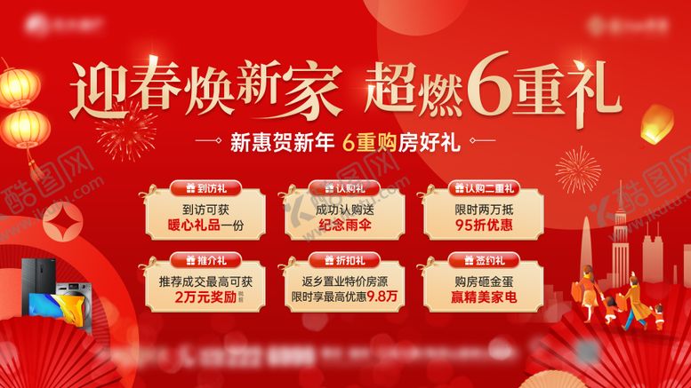 编号：31538101101904151738【酷图网】源文件下载-地产新春六重礼展板