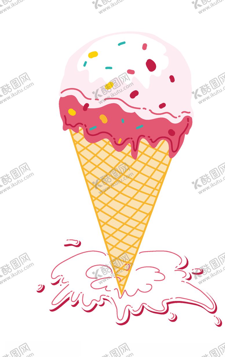 编号：12682810091127134052【酷图网】源文件下载-夏日冰激凌甜筒矢量漫画插画图片