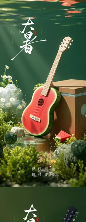 大暑创意趣味系列海报