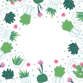 小清新仙人掌绘画图案