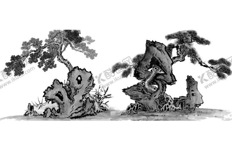 编号：48821809250929079605【酷图网】源文件下载-水墨中国风迎客松