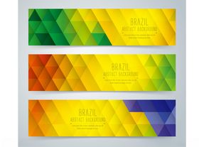 多彩几何横幅设计模板