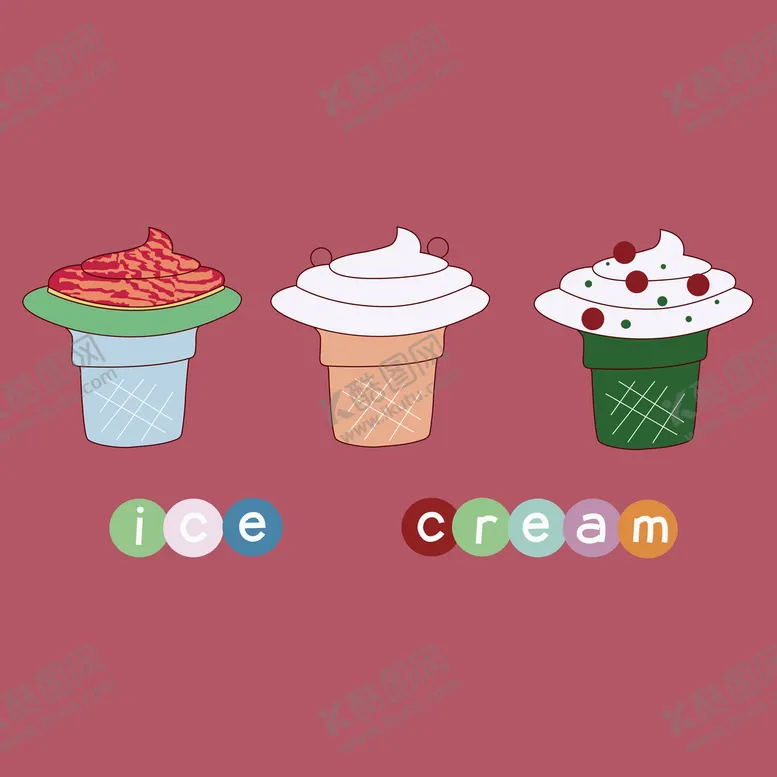编号：68205109191806206942【酷图网】源文件下载-icecream衣服烫画印花