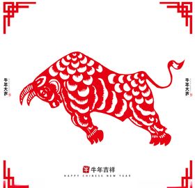 牛年窗花剪纸