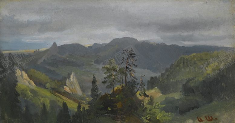 编号：35438310291933245013【酷图网】源文件下载-希施金树林风景油画