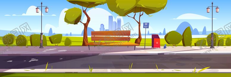 编号：07495110020704440473【酷图网】源文件下载-风景道路插画