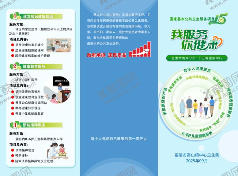 编号：30257511021556131621【酷图网】源文件下载-我服务你健康基本公共卫生三折页