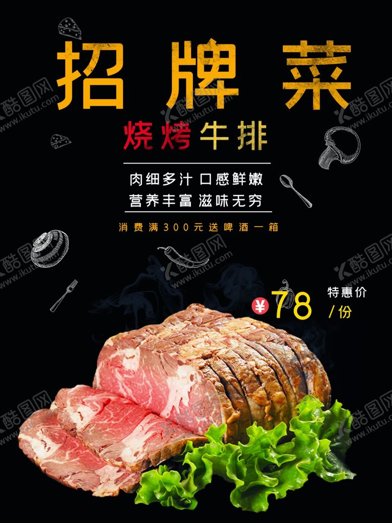 编号：74033001290055071056【酷图网】源文件下载-牛排