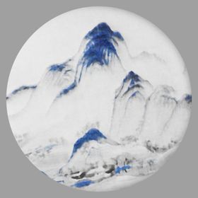 圆形水墨山水