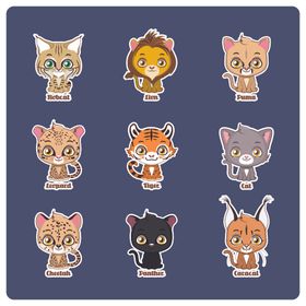 可爱猫咪卡通贴纸集合