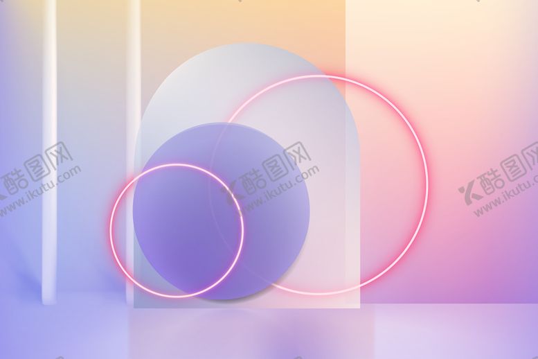 编号：69117301210056071950【酷图网】源文件下载-带有霓虹灯环的 3d背景