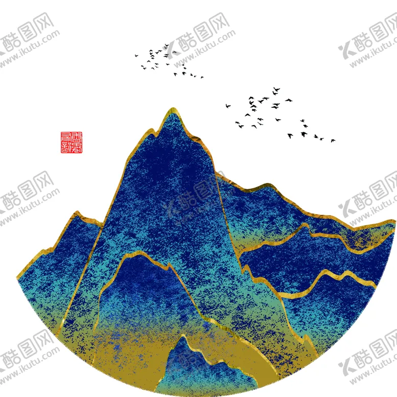 编号：68367610271001107455【酷图网】源文件下载-现代轻奢山峰装饰画