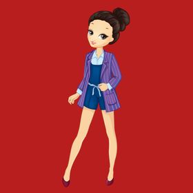手绘女孩女人优雅漂亮美