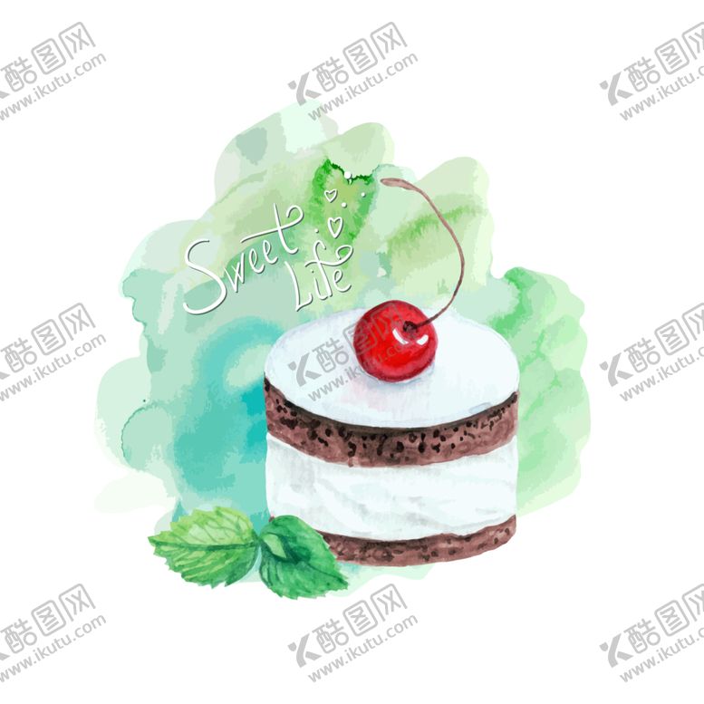 手绘蛋糕儿童素材婚礼素材生日贺卡