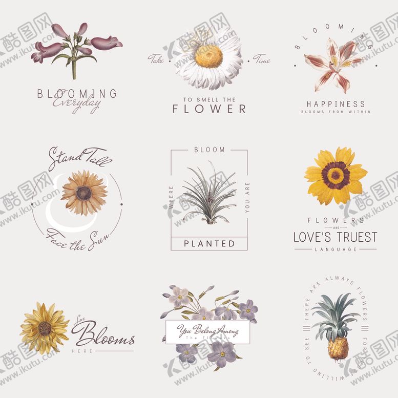 编号：34560809261956087121【酷图网】源文件下载-花卉logo