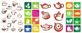 多彩茶具图标集合