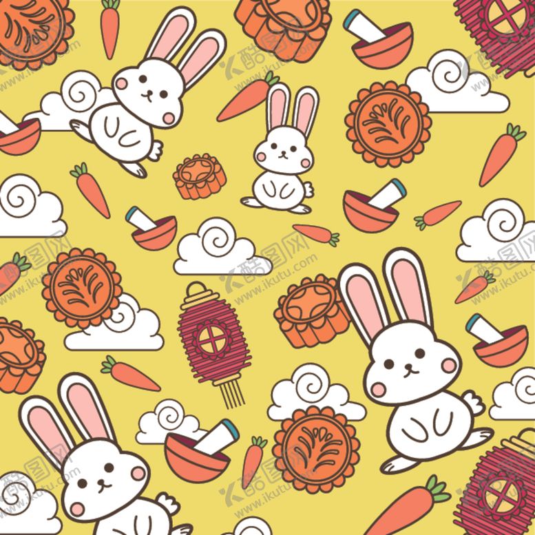 编号：23533110040915252012【酷图网】源文件下载-扁平中秋插画