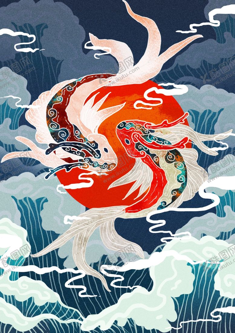 编号：95595410311259193322【酷图网】源文件下载-国潮锦鲤