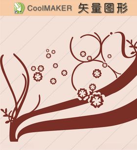 花草剪纸花草壁纸简洁手绘