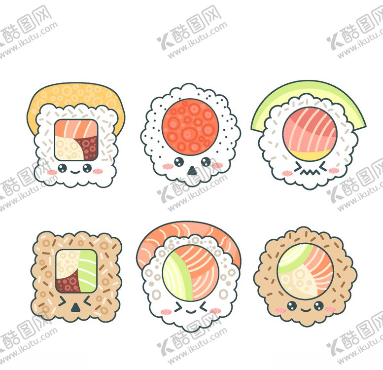编号：20874909101729446017【酷图网】源文件下载-可爱寿司