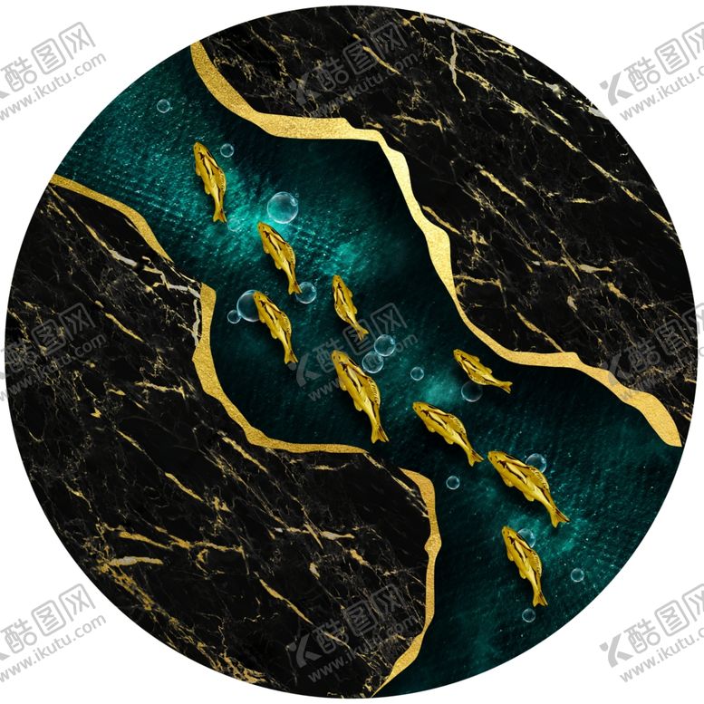 编号：17755110141330533583【酷图网】源文件下载-新中式金箔鎏金大理石纹装饰画