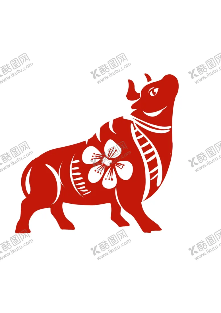 编号：56531904301125349651【酷图网】源文件下载-牛年剪纸