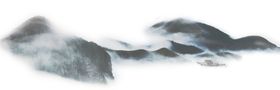 手绘山水风景水彩图相册墨画背