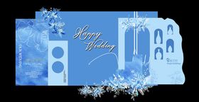 蓝色冬季主题婚礼设计