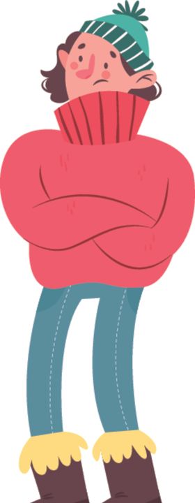 冬装穿的人卡通人物季