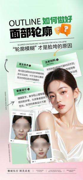 医美面部轮廓活动海报