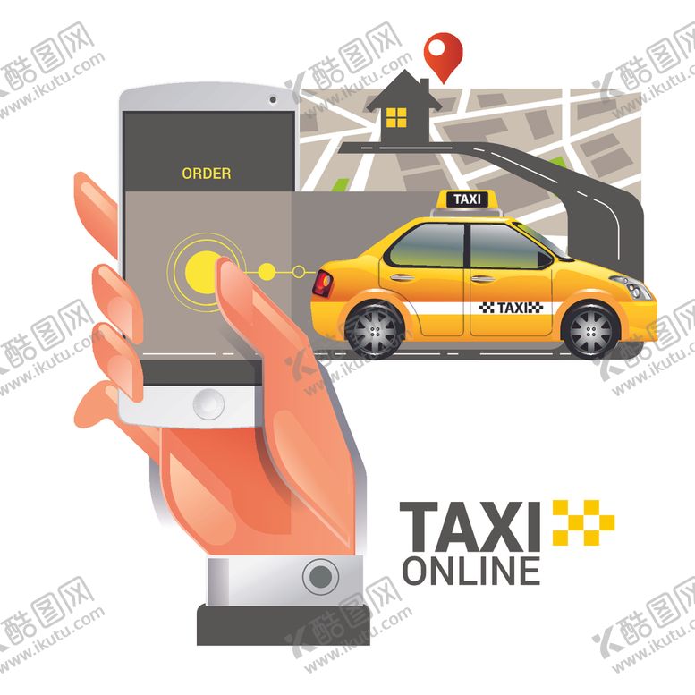 编号：65899207130009331991【酷图网】源文件下载-网约车插画