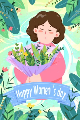 女神节38妇浪漫人人背景王促销