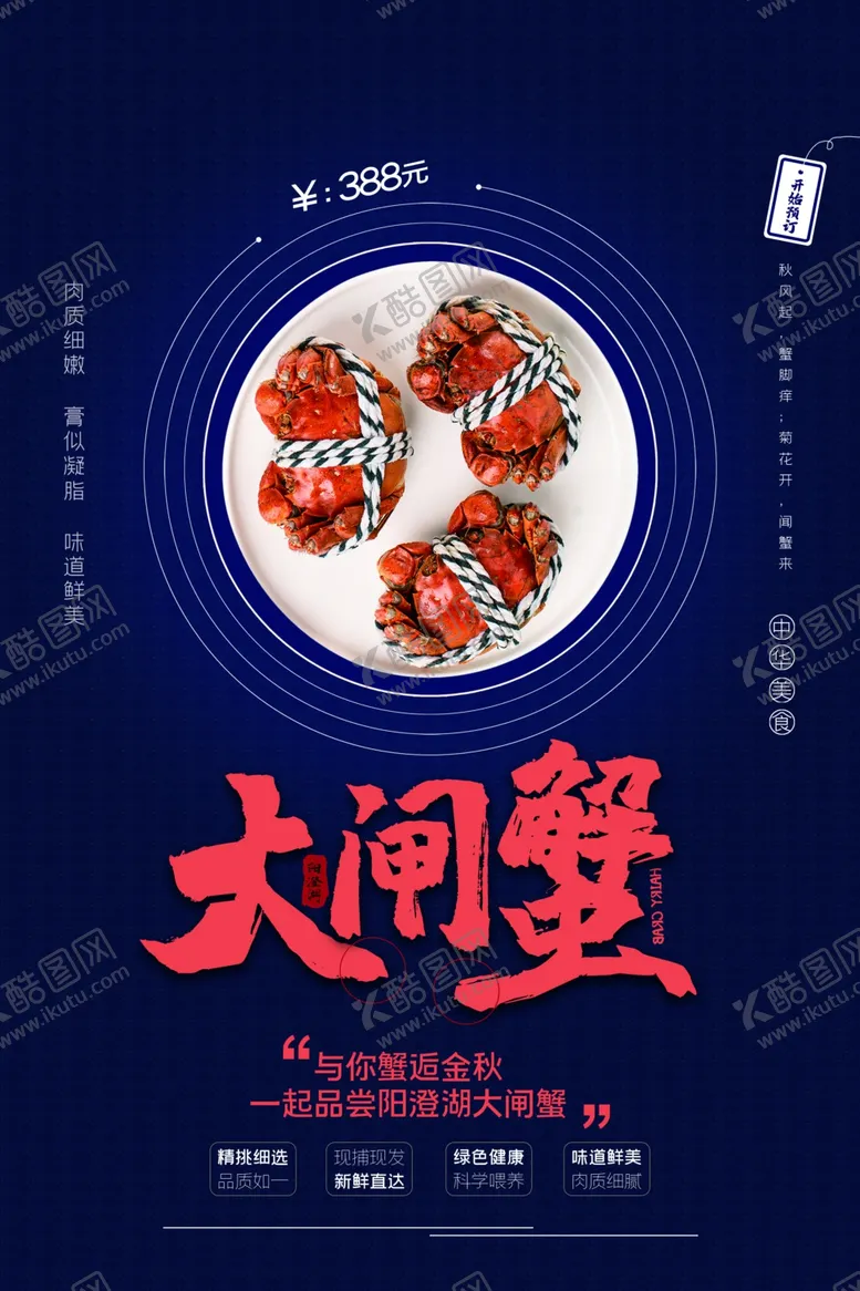 编号：74983201201635163559【酷图网】源文件下载-大闸蟹螃蟹海报PSD