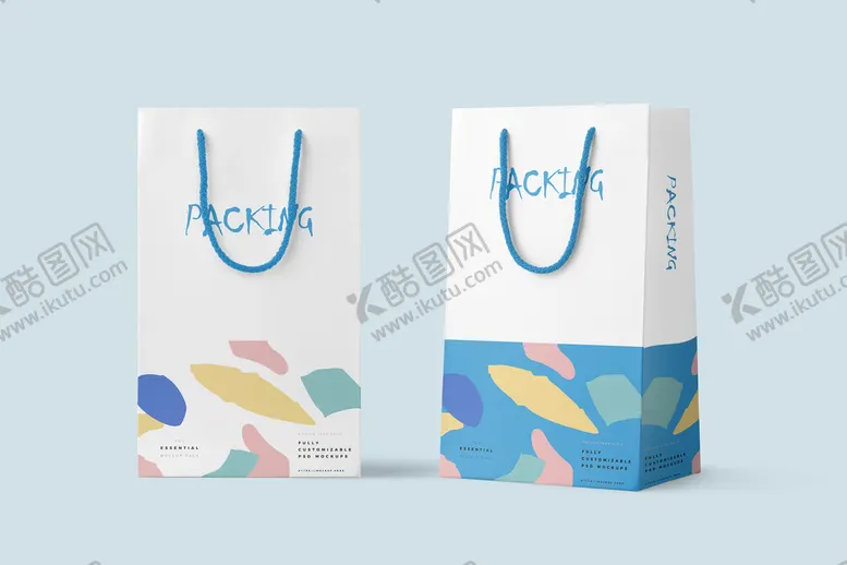 手提袋样机mockups贴图白色VI案