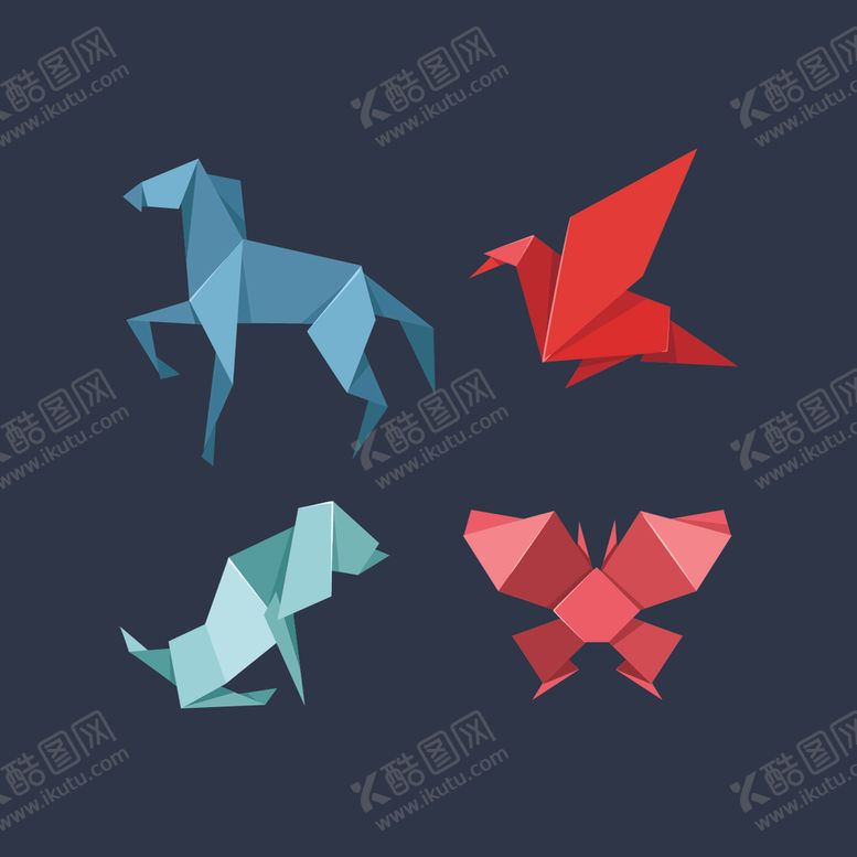编号：67225605012321261792【酷图网】源文件下载-折纸动物风格